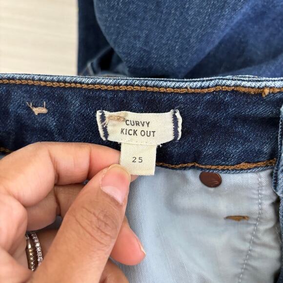 Madewell Curvy Kick Out Crop Jeans size 25 Flare Mid Rise Colleton Wash nn498 - Picture 11 of 13